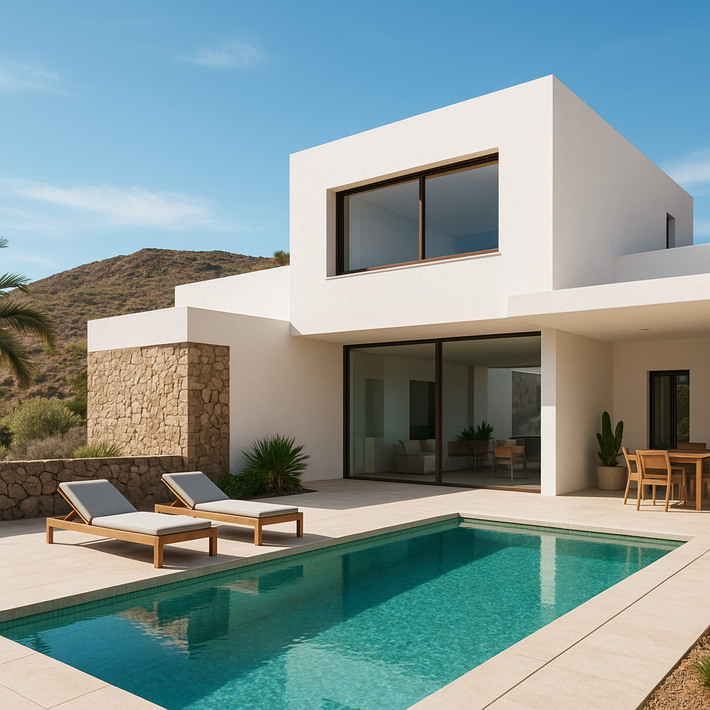 Modern villa architecture with contemporary design and premium finishes