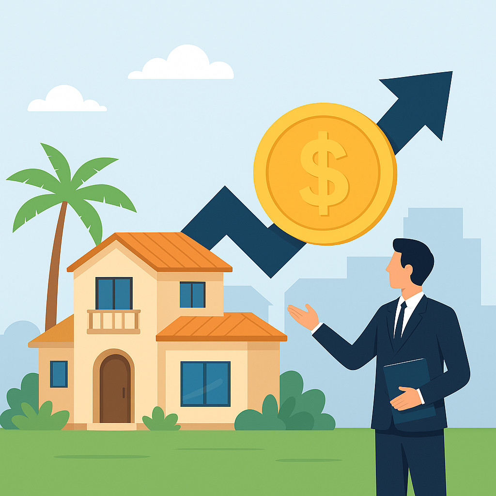 Investment property market analysis showing villa value appreciation trends
